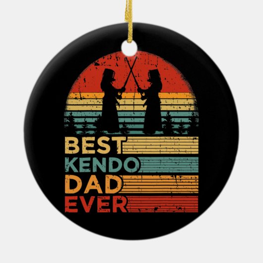 Mannen beste Kendo Pap Ever Funny  Kendo Keramisch Ornament (Achterkant)