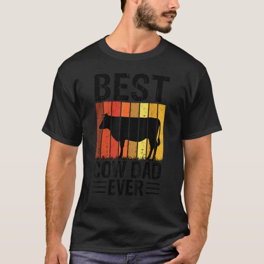 Mannen beste Koe pap ooit Koe Boerderij boer retro T-shirt (Voorkant)