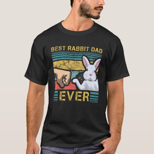 Mannen beste konijnenvader ooit vaderdag Bunny Ani T-shirt (Voorkant)