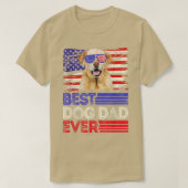 Mannen beste labrador papa ooit Amerikaanse vlag P T-shirt (Design voorkant)