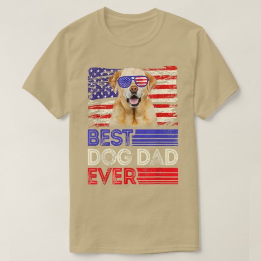 Mannen beste labrador papa ooit Amerikaanse vlag P T-shirt (Design voorkant)