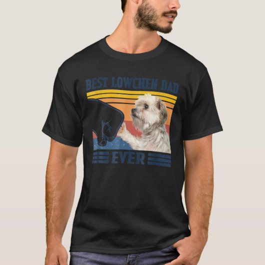 Mannen beste Lowchen pa ooit Funny Dog Lover Vader T-shirt (Voorkant)