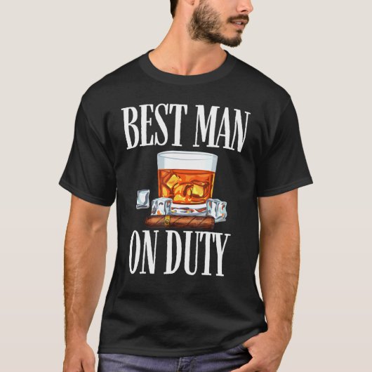 Mannen beste man op dienst - bruiloft Humor - Whis T-shirt (Voorkant)