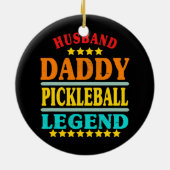 Mannen beste man papa Pickleball Legend  Keramisch Ornament (Achterkant)