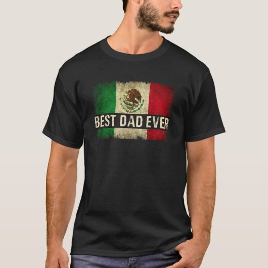 Mannen beste Mexicaanse vader ooit Mexicaanse vlag T-shirt (Voorkant)