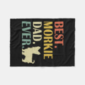 Mannen Beste Morkie Dog Pap Ooit vaderdag Fleece Deken (Voorkant (Horizontaal))