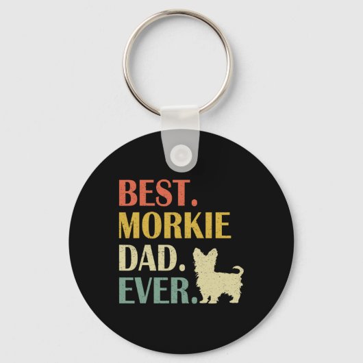  Mannen Beste Morkie Dog Pap Ooit vaderdag Sleutelhanger (Voorkant)