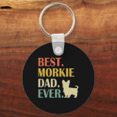  Mannen Beste Morkie Dog Pap Ooit vaderdag Sleutelhanger (Voorkant)