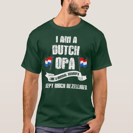 Mannen beste Nederlandse opa Opa Gezelliger Funny T-shirt (Voorkant)