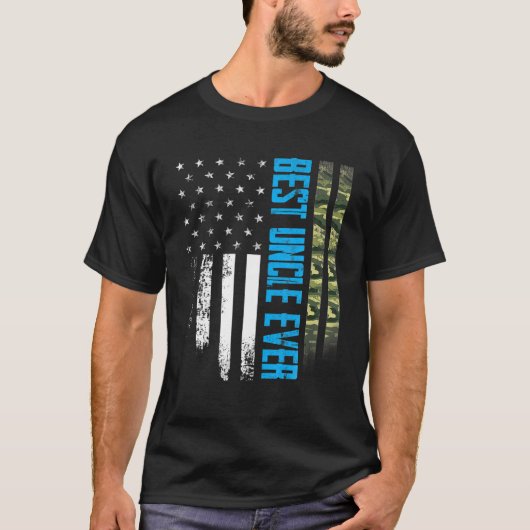 Mannen  beste oom ooit Camo American Flag Di T-shirt (Voorkant)