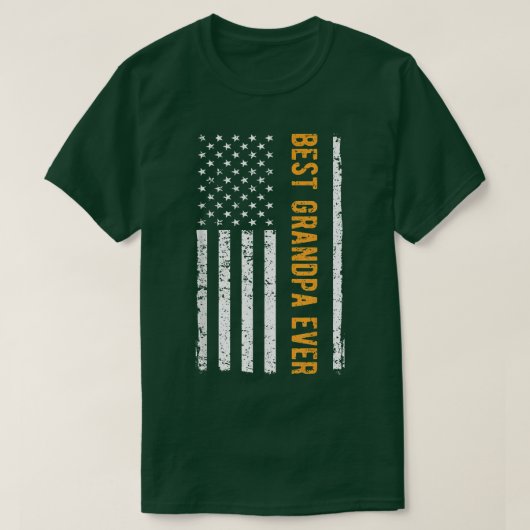 Mannen beste opa ooit Amerikaanse vlag grootvader T-shirt (Design voorkant)