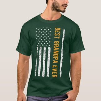 Mannen beste opa ooit Amerikaanse vlag grootvader T-shirt