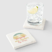 Mannen  beste opa van Par Disc Golf Papa Vet Stenen Onderzetter (Zijkant)