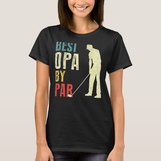 Mannen beste opa van Par Golf Vaderdag papa T-shirt (Voorkant)