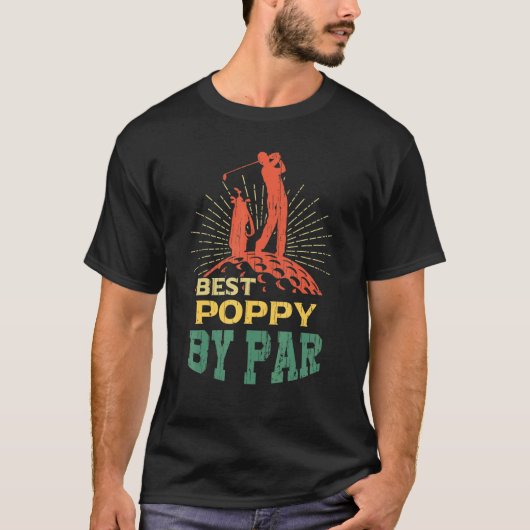 Mannen beste oppepper van Par Vaderdag Golf Golfer T-shirt (Voorkant)