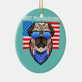 Mannen beste pap ooit  Amerikaanse vlag Keramisch Ornament (Rechts)