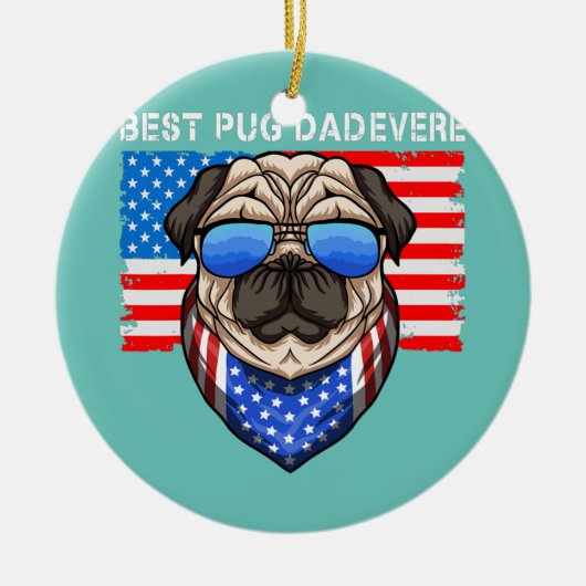 Mannen beste pap ooit  Amerikaanse vlag Keramisch Ornament (Voorkant)