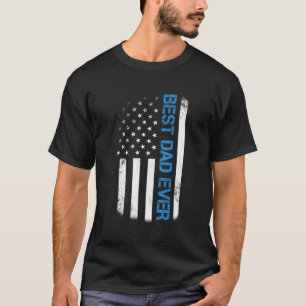 Mannen Beste Pap Ooit Amerikaanse Vlag Vintage USA T-shirt