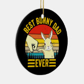 Mannen beste pap ooit konijnenhoed keramisch ornament (Rechts)