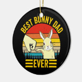 Mannen beste pap ooit konijnenhoed keramisch ornament (Links)