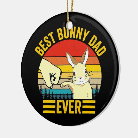 Mannen beste pap ooit konijnenhoed keramisch ornament (Links)