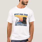 Mannen beste pap ooit zwart versie Funny Dog Lov T-shirt (Voorkant)