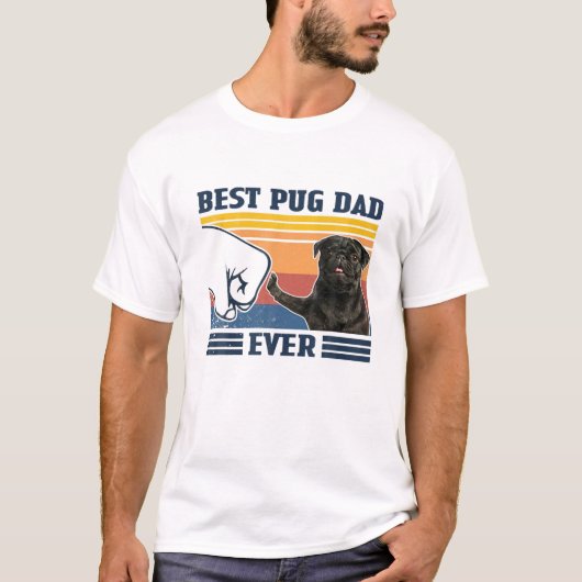 Mannen beste pap ooit zwart versie Funny Dog Lov T-shirt (Voorkant)