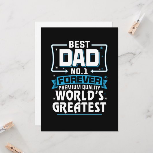 Mannen Beste pap pap 's werelds grootste nr.1 Kaart (Voorkant / Achterkant in situ)