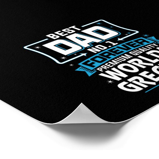 Mannen Beste pap pap 's werelds grootste nr.1 Poster (Hoek)