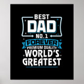 Mannen Beste pap pap 's werelds grootste nr.1 Poster (Voorkant)