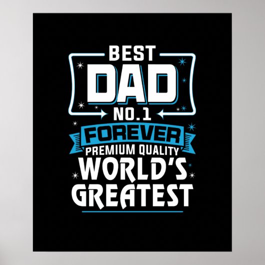 Mannen Beste pap pap 's werelds grootste nr.1 Poster (Voorkant)