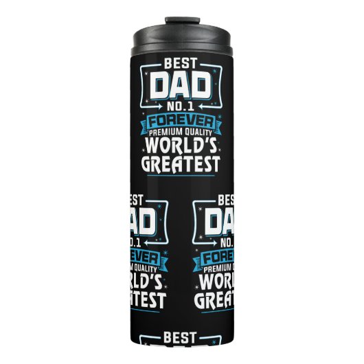 Mannen Beste pap pap 's werelds grootste nr.1 Thermosbeker (Voorkant)