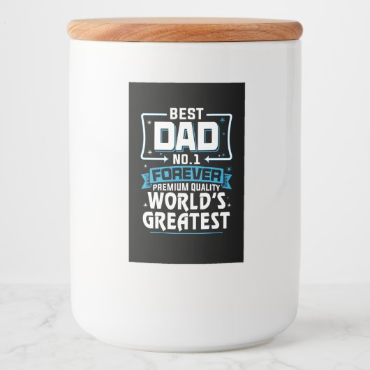 Mannen Beste pap pap 's werelds grootste nr.1 Voedselcontainer Etiket (Voorkant)