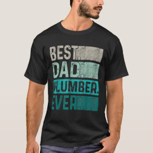 Mannen Beste Papa Loodgieter Ooit Retro Vaders T-shirt