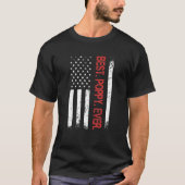 Mannen beste papaver ooit met Amerikaanse vlag T-shirt (Voorkant)