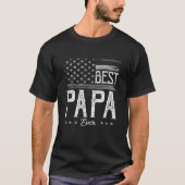 Mannen beste papieren ooit Amerikaanse vlag Grandp T-shirt (Voorkant)