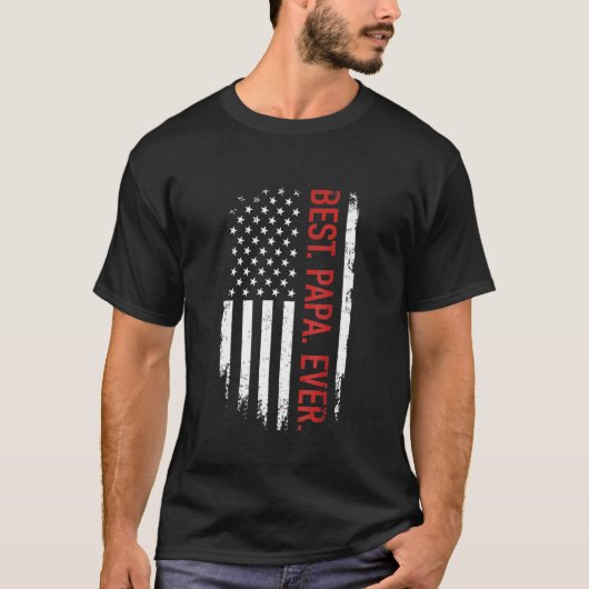Mannen beste papieren ooit Amerikaanse vlag Vaderd T-shirt (Voorkant)