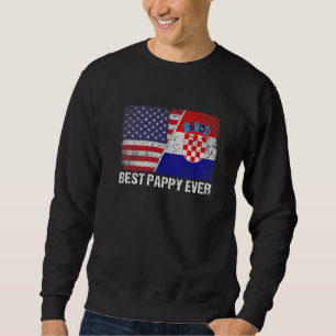 Mannen beste pappy ooit Kroatië vlag patriottische Trui