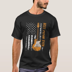 Mannen beste pepaw ooit Amerikaanse vlag Guitar Ch T-shirt