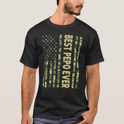 Mannen Beste Pepo Ooit Amerikaanse vlag Opa Fath T-shirt (Voorkant)