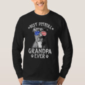 Mannen beste Pitbull opa Ever Dog Dad American Fl T-shirt (Voorkant)