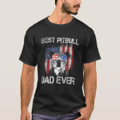 Mannen beste Pitbull pa ooit Amerikaanse vlag Pitb T-shirt (Voorkant)
