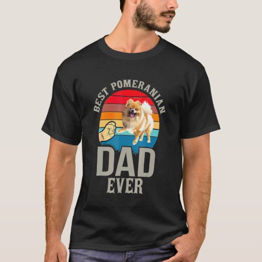 Mannen Beste Pommerse Hond Papa Ever Vaders T-shirt (Voorkant)