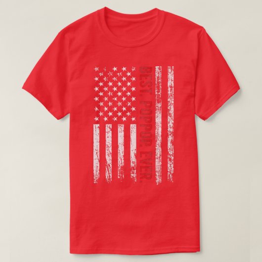 Mannen beste Pop Pop ooit Amerikaanse vlag T-shirt (Design voorkant)