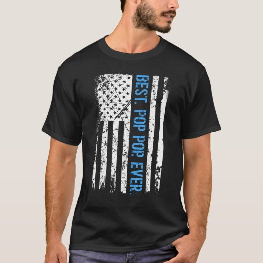 Mannen beste Pop Pop ooit Amerikaanse vlag voor fa T-shirt (Voorkant)