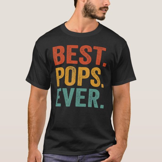 Mannen beste Poppen ooit  Retro opa vader T-shirt (Voorkant)