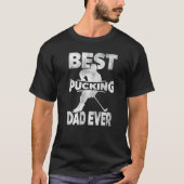 Mannen Beste Puck Papa Ooit IJshockeyspeler Goali T-shirt (Voorkant)