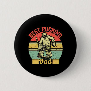 Mannen Beste Puckende Vader Hockey Retro Vintage I Ronde Button 5,7 Cm