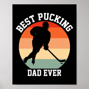 Mannen Beste Pucking Papa Ooit Hockey Retro Hockey Poster