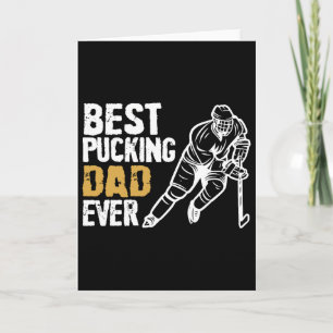 Mannen Beste Pucking Papa Ooit Retro IJshockey Coa Kaart